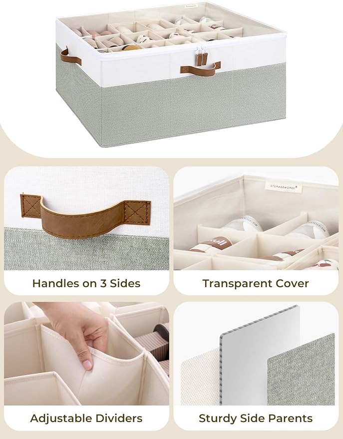 StorageWorks Shoe Organizer for Closet, Fits up to 24 Pairs, Shoe Cubby Storage - Image 2