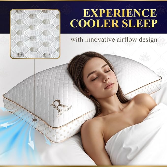 Royal Therapy King Memory Foam Pillow, Adjustable Shredded Odor-Free Pillow - Image 2