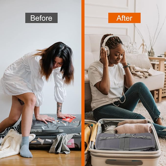 TABITORA Travel Portable Hanging Shelves Closet Organizer Packing Luggage - Image 3