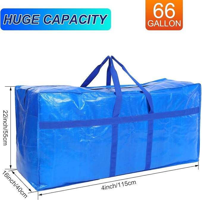 4 Pcs 66 Gallon Large Moving Bags - Image 3