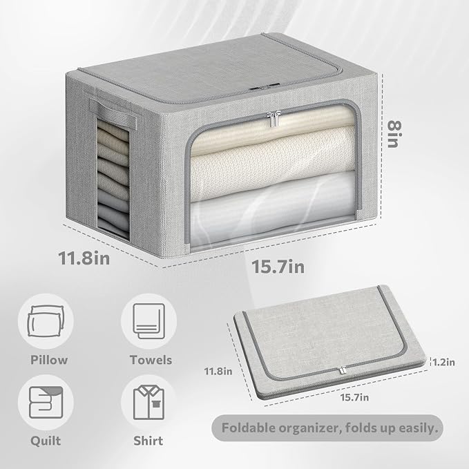 4 Pack Clothes Storage Bins - Image 6