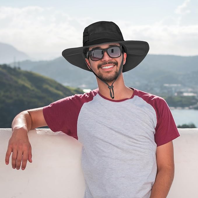 Sun Hat for Men/Women, UPF 50+ Fishing Hat, Waterproof Wide Brim Bucket Hat - Image 5