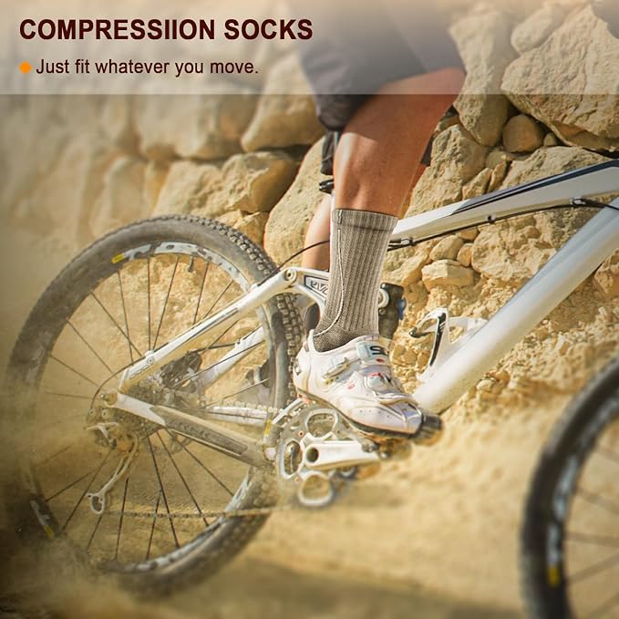 BULLIANT Compression Socks for Men 6Pairs, Athletic Crew Socks Cushioned For - Image 6