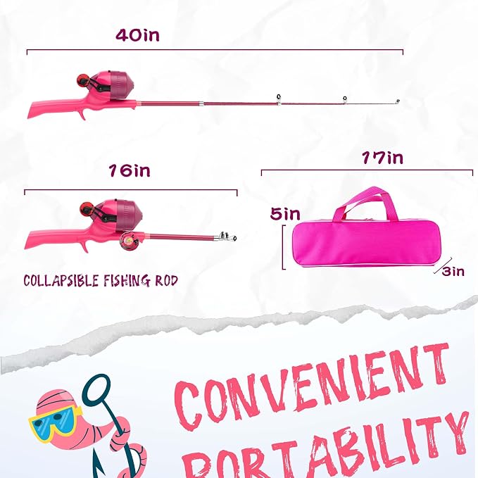 Kids Fishing Pole, Telescopic Fishing Rod, Toddler Collapsible Fishing Rod and - Image 2
