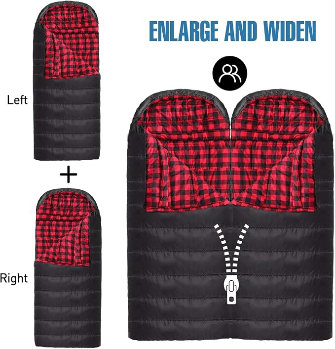 0 Degree Sleeping Bag Cotton Flannel Winter Cold Weather - Image 5