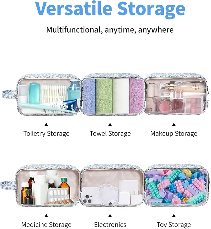 Narwey Clear Toiletry Bags for Traveling Women Men, Make Up Organizer, Skincare - Image 6