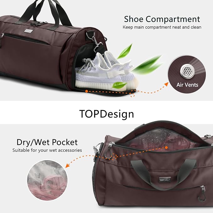 TOPDesign Gym Bag for Women & Men, Unisex Duffel Bag - Image 6