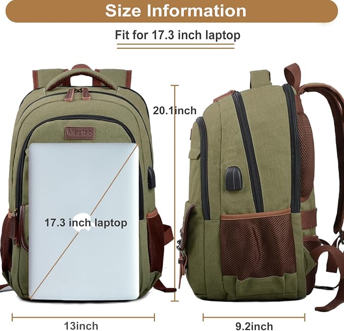Mactso Canvas Travel Laptop Backpack - Image 5