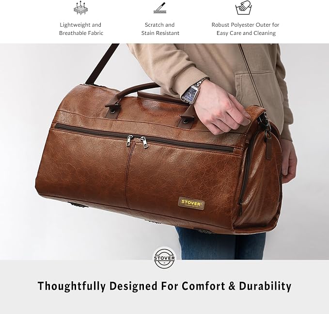 STOVER Garment Travel Duffle Bag, Large 2-in-1 Convertible Carry-on Luggage - Image 7