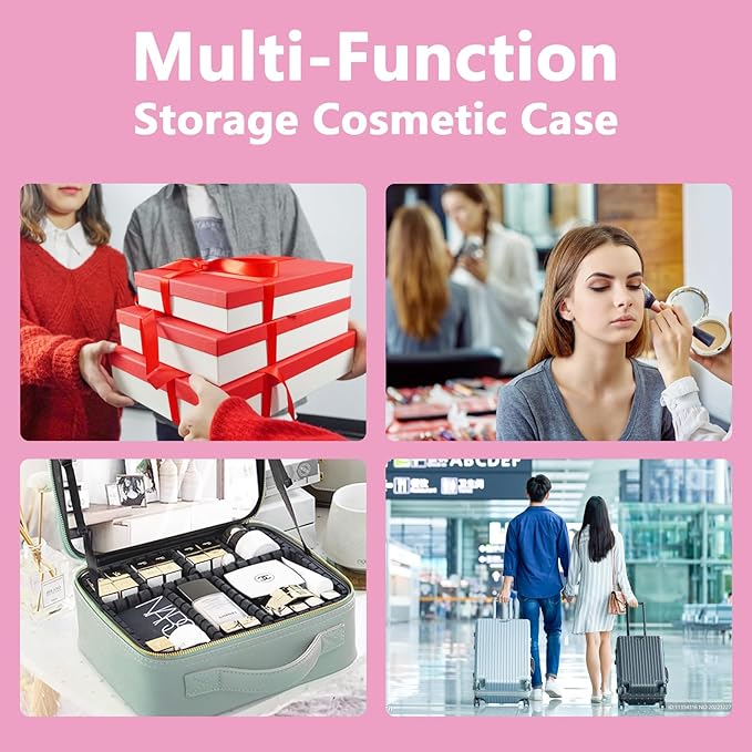 Travel Makeup Bag for Makeup Artists Large Makeup Case, - Image 5