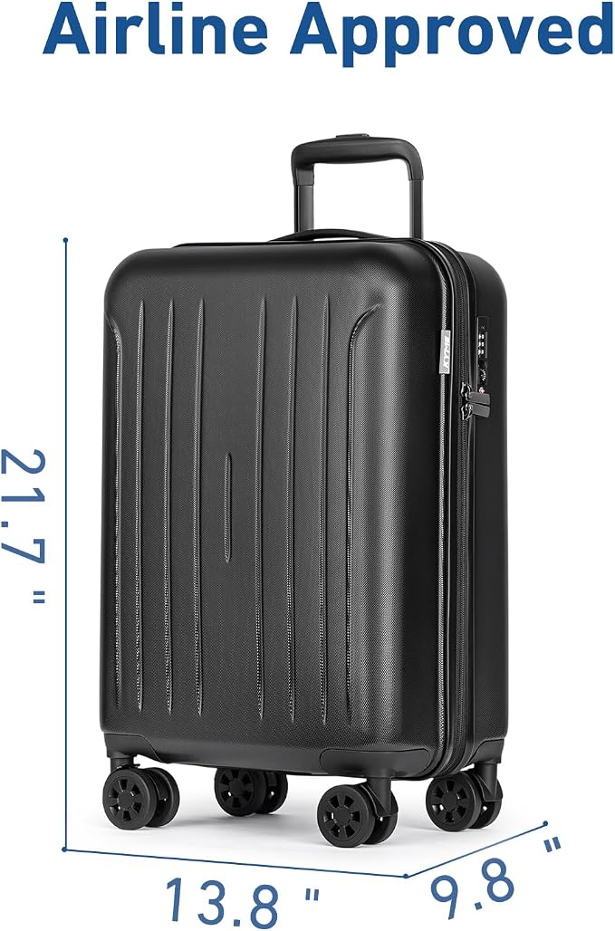 KYME Suitcase Hardshell With Double Spinner Wheels, PC+ABS TSA Lock Travel - Image 4