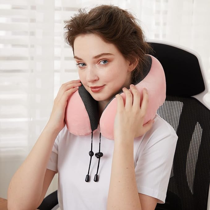Travel Pillow, Best Memory Foam Neck Pillow Head Support Soft Pillow - Image 4