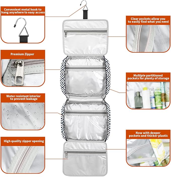 Hanging Travel Toiletry Bag, Large Capacity Cosmetic Travel Toiletry Organizer - Image 6