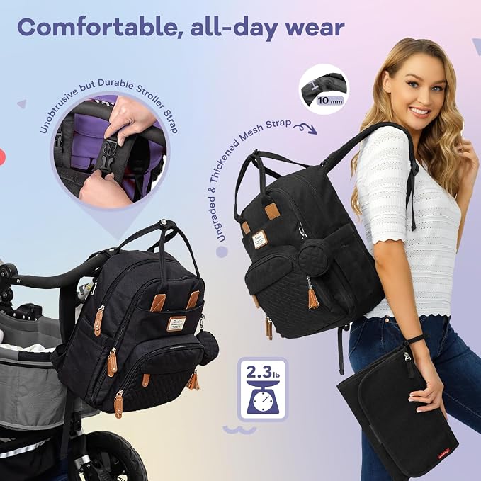 RUVALINO Diaper Bag Backpack, Large Capacity, Waterproof - Image 6