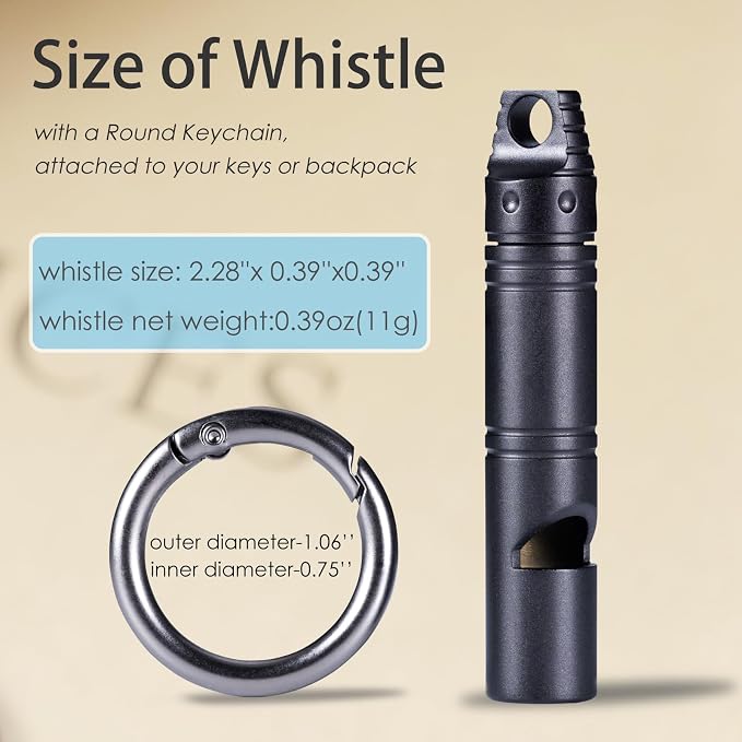Whistle Emergency, Titanium Loud Whistle up to 120db, Emergency Survival - Image 4