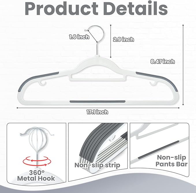 Plastic Hangers 30 Pack, Slim Hangers Non Slip - Image 7