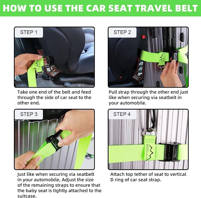 Car Seat Travel Belt to Suitcase, Car Seat Travel Strap to Convert Kid Car Seat - Image 4