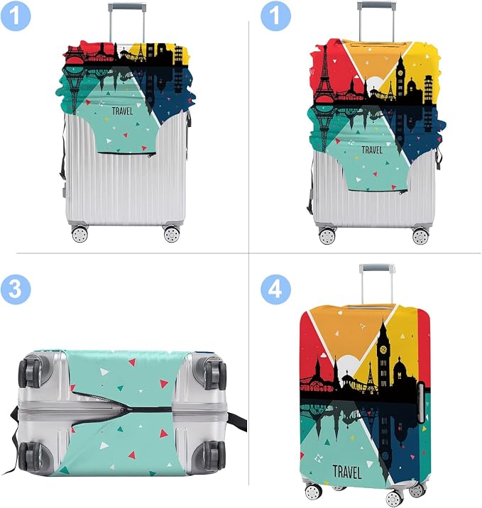 Luggage Cover Washable Suitcase Protector Anti-Scratch, Stretchable Fit - Image 5