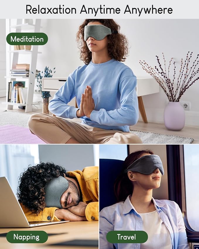 Sivio Weighted Eye Mask for Women & Men, Heatable and Freezable Weighted Eye - Image 6