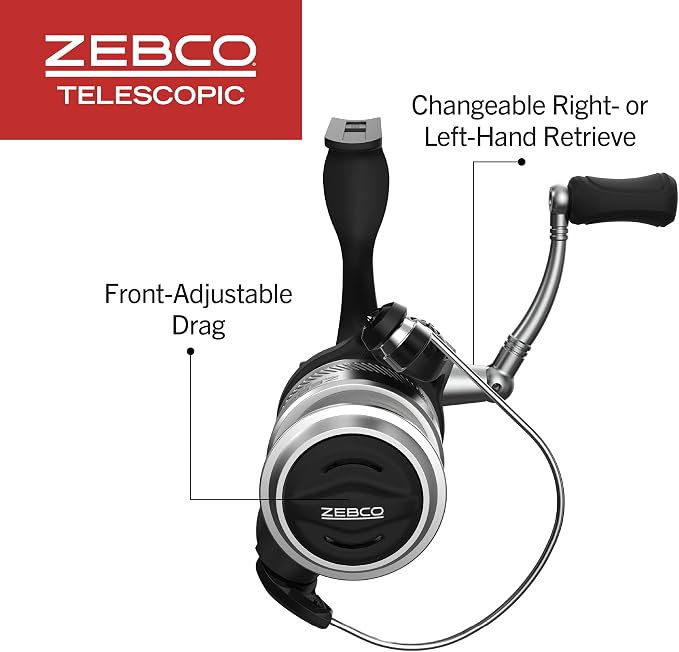 Zebco 33 Spinning Reel and Telescopic Fishing Rod Combo - Image 5