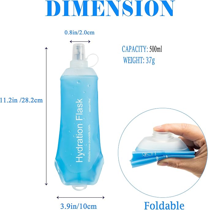 AXEN Soft Flask TPU Foldable Running Hydration Flask, Soft Collapsible Water - Image 3