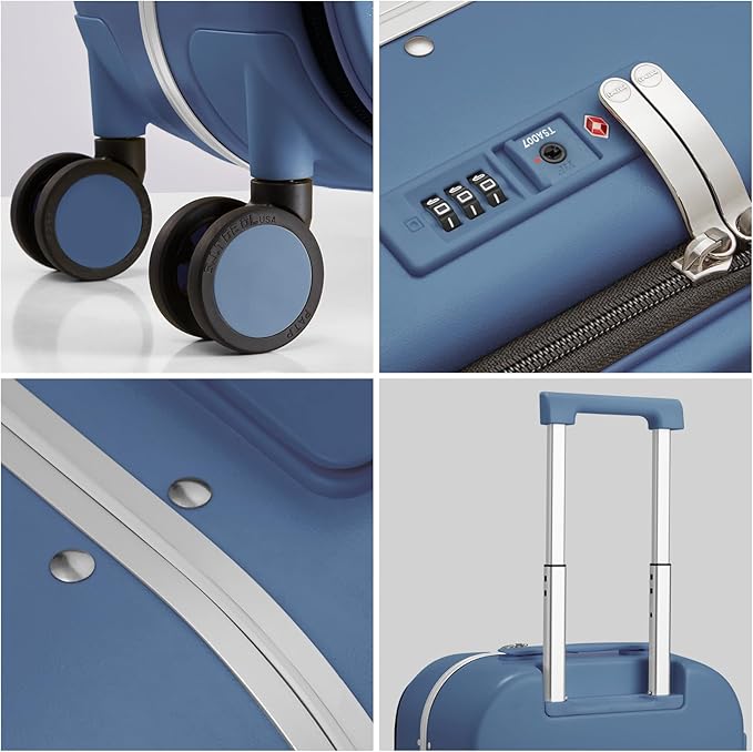 mixi Carry On Luggage, Travel Rolling Luggage Aluminum Frame PC Hardside - Image 5