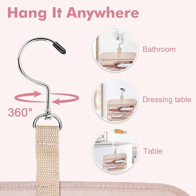 Wedama Toiletry Bag for Women, Large Cosmetic Travel Bag, Hanging Toiletry Bag - Image 5