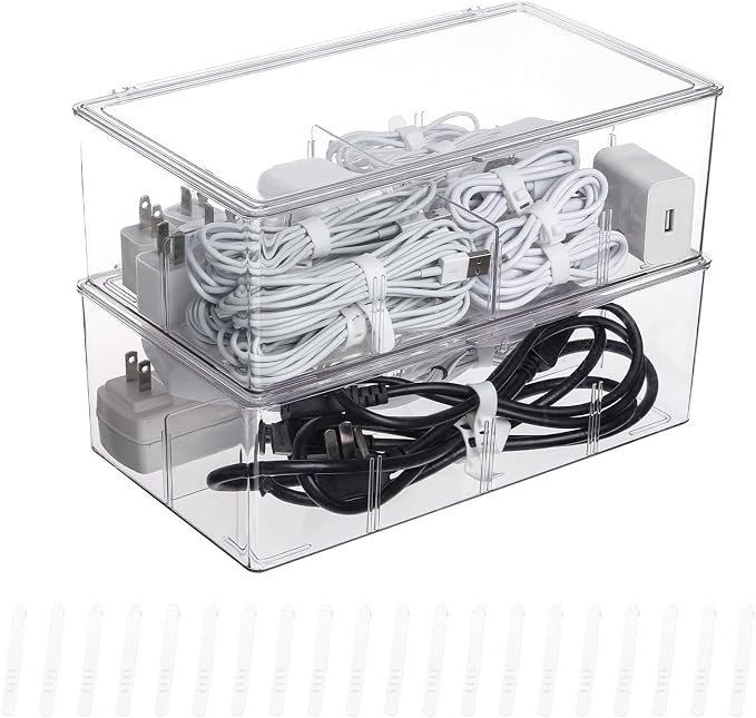 Yesesion Clear Plastic Storage Bins by Yesesion