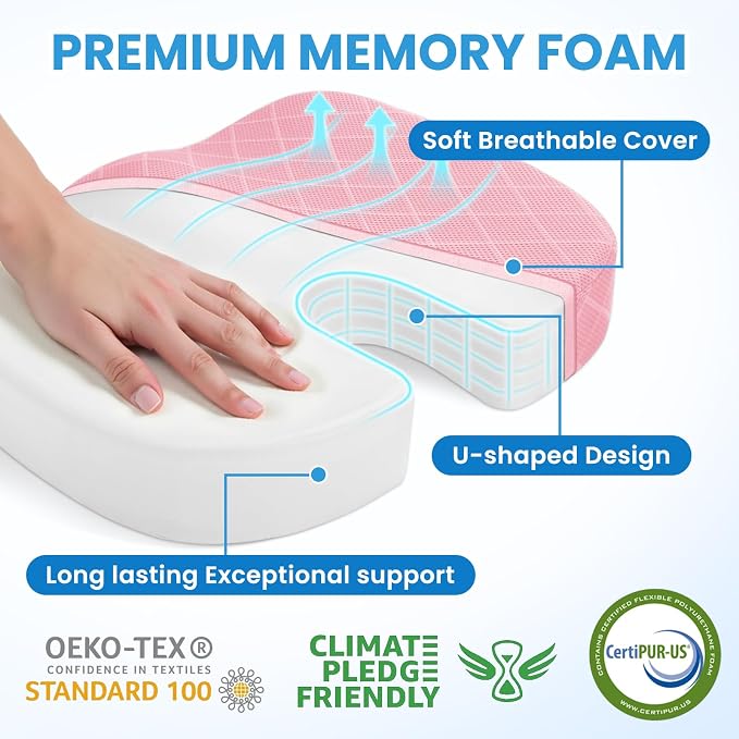TushGuard Office/Car Seat Cushion, Non-Slip Sciatica & Back Coccyx Tailbone - Image 3