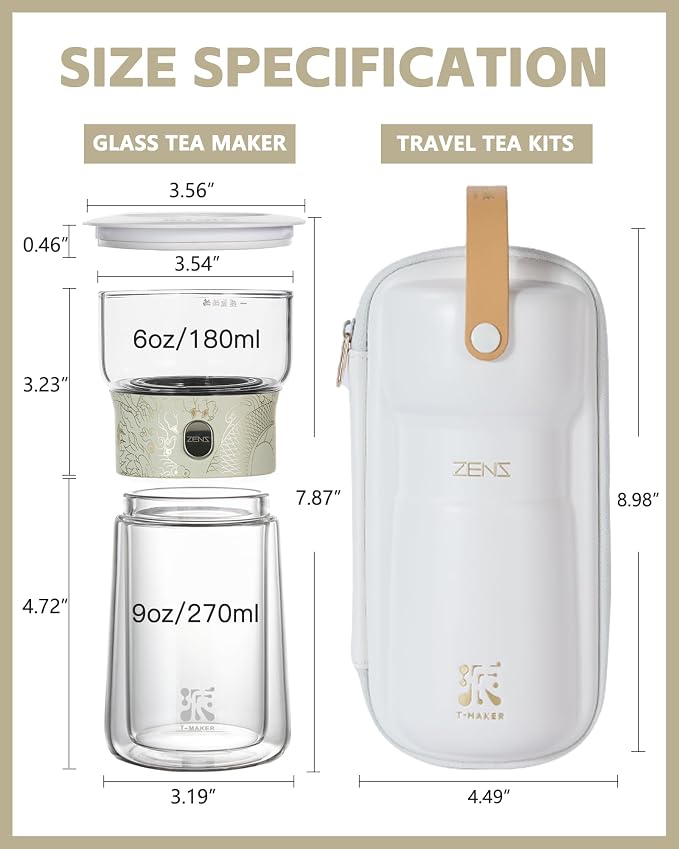 ZENS Cool Glass Teapot with Infuser, Smart One Touch Tea Maker - Image 5