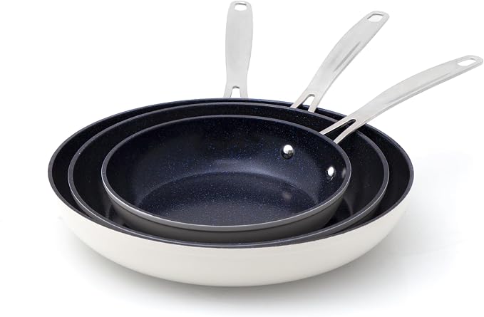 Nuwave 3-Piece Fry Pan Set, 12” Forged Lightweight, G10 Healthy Duralon Blue - Image 6