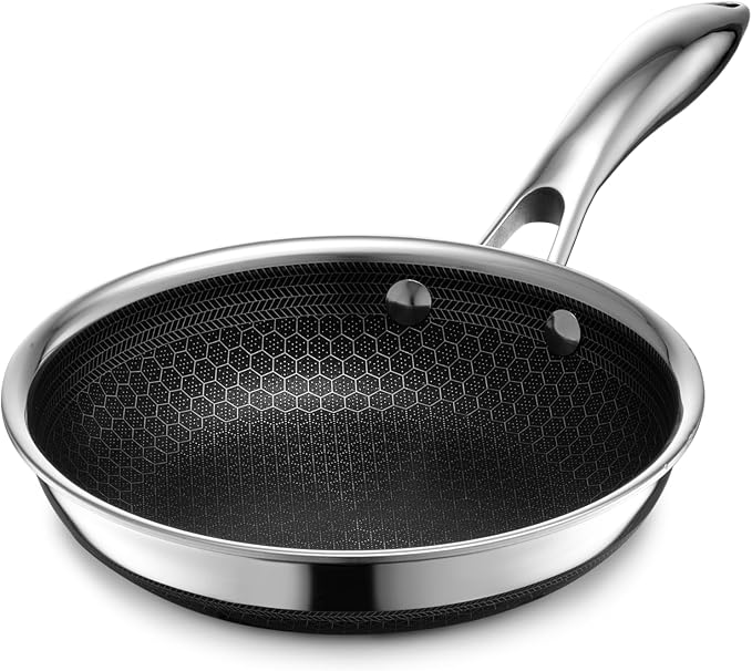 HexClad Hybrid Nonstick 7-Inch Frying Pan, Stay-Cool Handle, Dishwasher-Friendly by HexCladHybridCookware