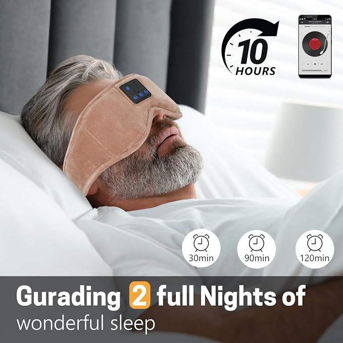 Sleep Mask with Bluetooth Headphones 3D Contour Sleeping Headphones 5.4 - Image 2