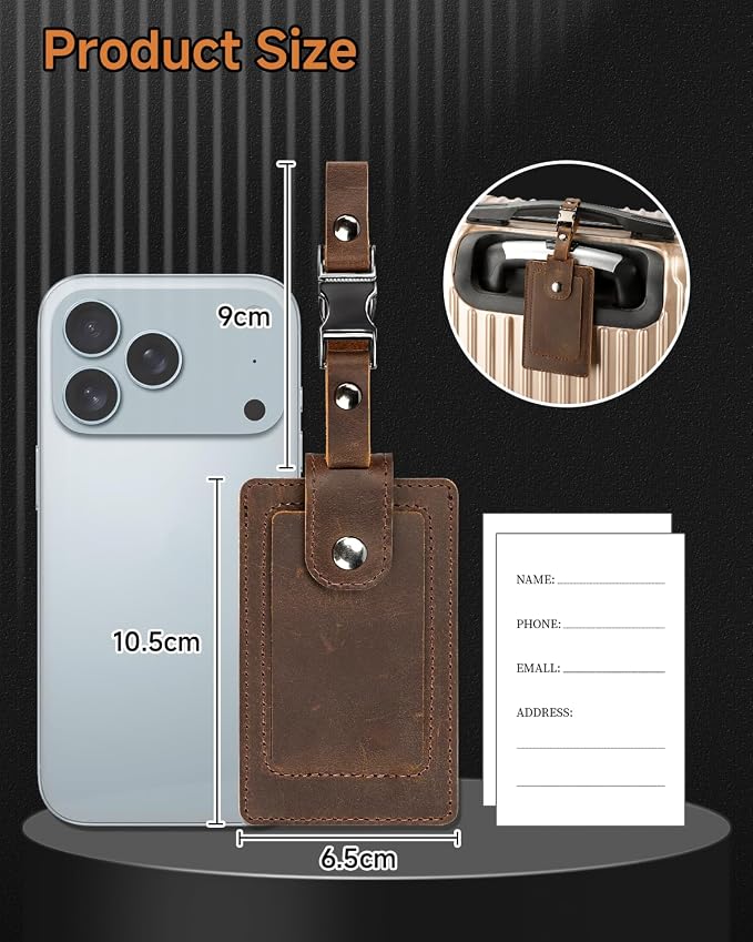Premium Genuine Leather Luggage Tags - Image 8