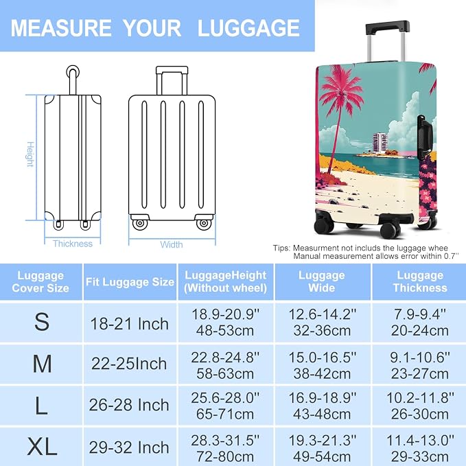 Luggage Cover Washable Suitcase Protector Anti-Scratch, Stretchable Fit - Image 6