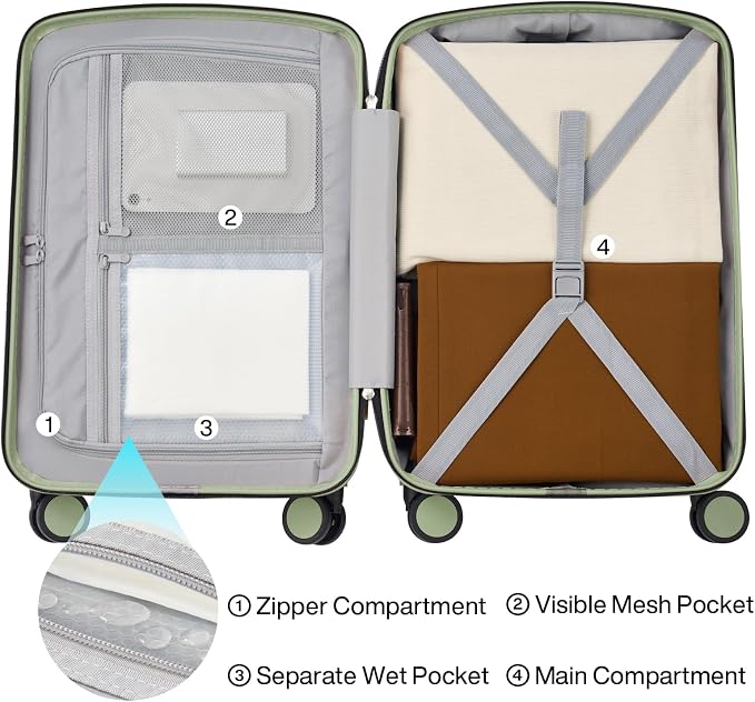 Hanke 20 Inch Hard Shell Suitcases - Image 6