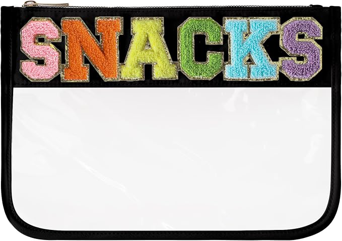 DYSHAYEN Chenille Letter Clear Zipper Pouch by DYSHAYEN