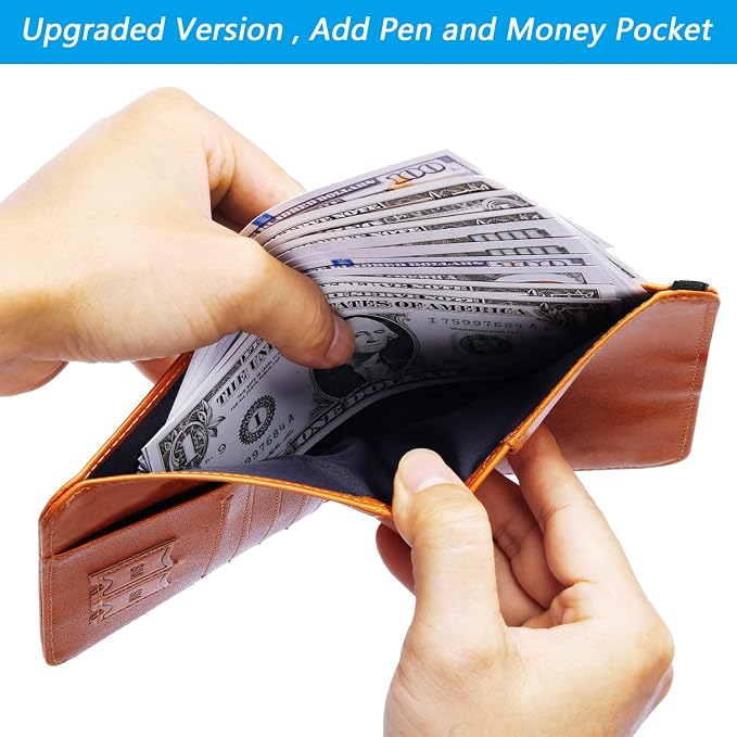 Passport Holder Cover Wallet Travel Essentials RFID Blocking Leather Card Case - Image 3