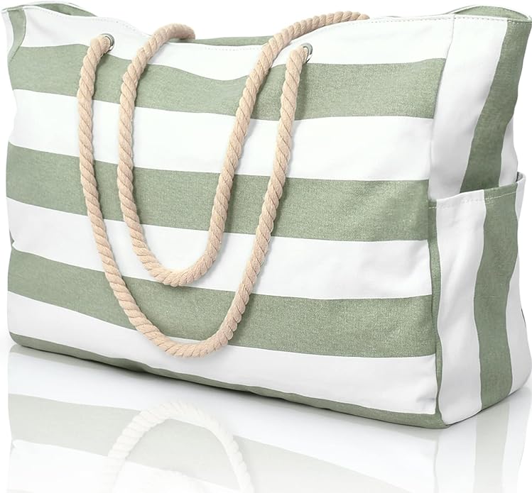 Becokan Beach Bags for Women Large Waterproof Beach Tote Bag Zipper Beach Bags by BecokanBeachBagSpecialist