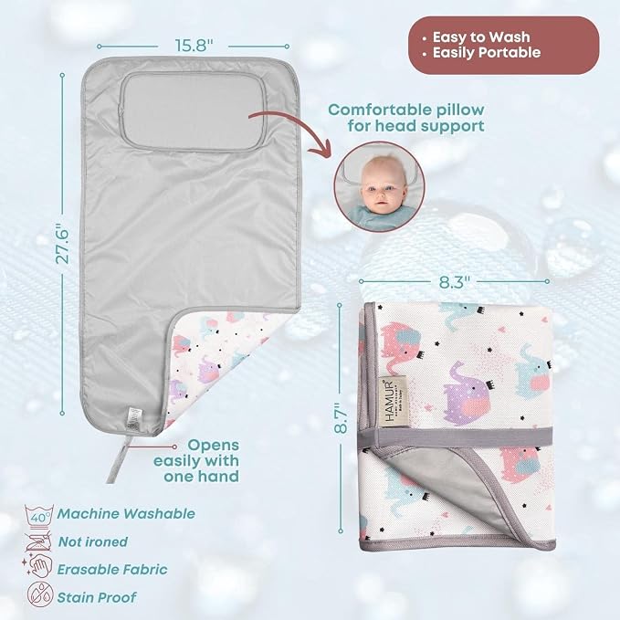 HAMUR HOME Portable Baby Changing Pad – Waterproof, Foldable & Lightweight - Image 3