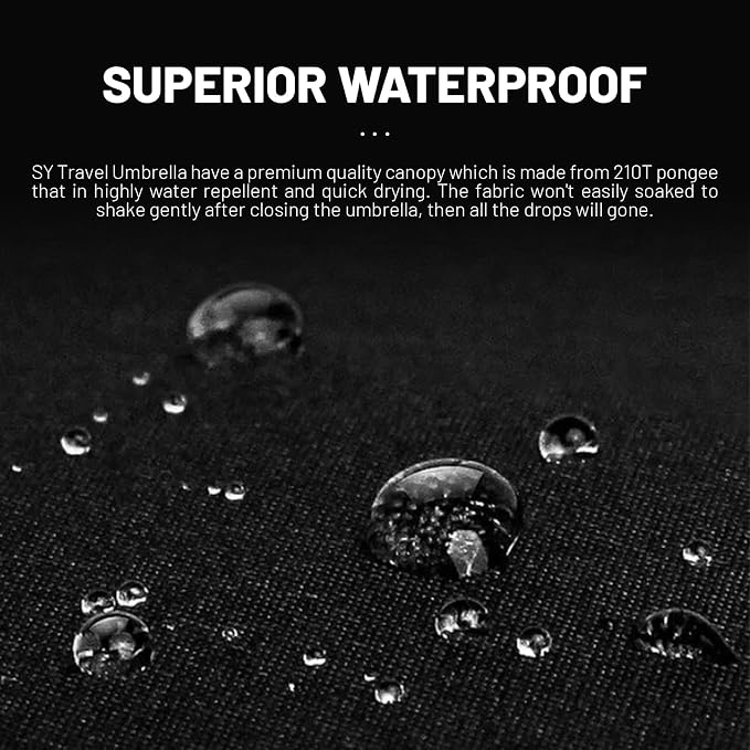 SY COMPACT Travel Umbrella Windproof Automatic Umbrellas Small Compact UV Sun - Image 6