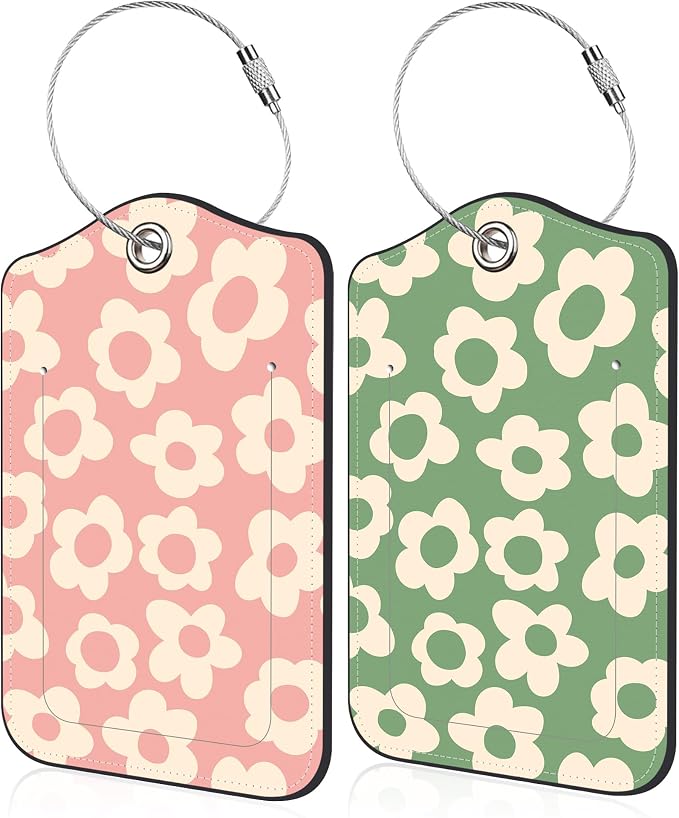 Vintage Groovy Flowers Luggage Tag by Unknown