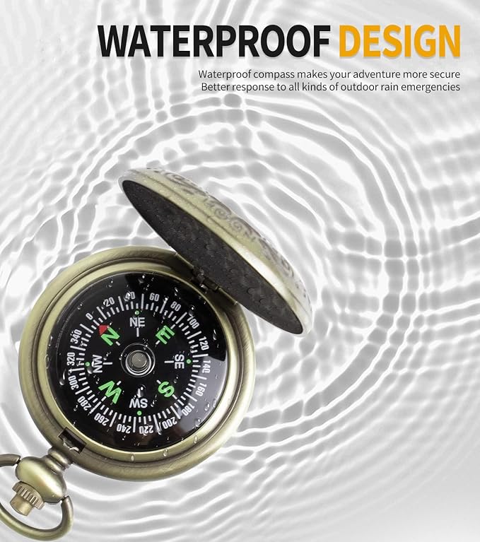 Black Pocket Waterproof Compass Toy Camping Survival Compasses Glow in The Dark - Image 4