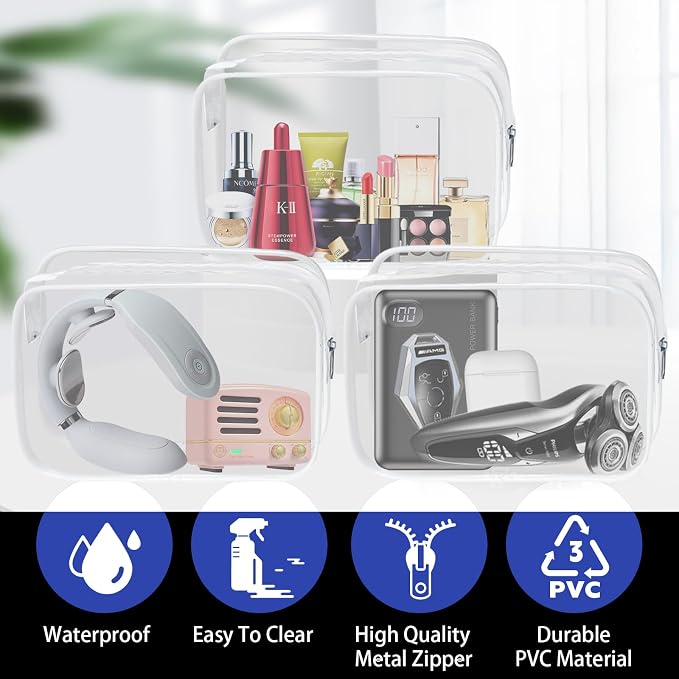16 Pack Waterproof Cosmetic Bag TSA Approved Toiletry Bag, Portable Travel Pouch - Image 6
