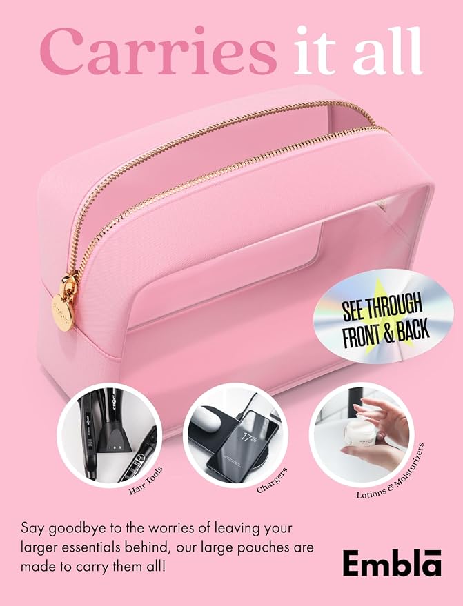 Clear Makeup Bag Zipper Pouch, Transparent Cosmetic Case Organizer, TSA - Image 4