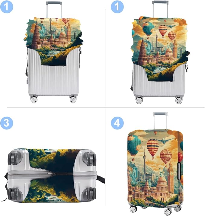 Luggage Cover Washable Suitcase Protector Anti-scratch Suitcase cover Fits - Image 4