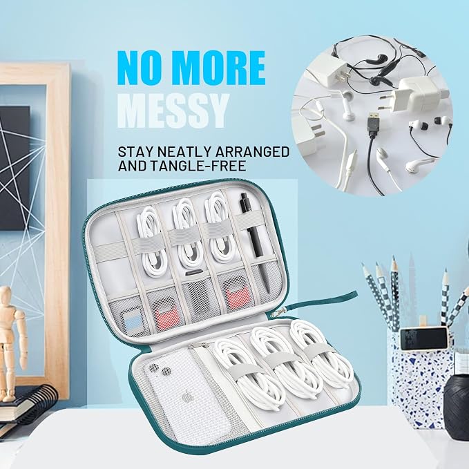 Travel Cable Organizer Bag, Electronics Organizer Tech Pouch - Image 5