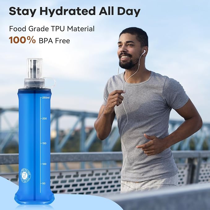 2Pack Soft Flask, 8.5oz Collapsible Soft Water Bottle, 250ml Foldable TPU - Image 5