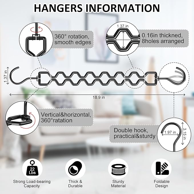 12 Pack Space Saving Hangers for Clothes, Heavy Duty 30Lbs Capacity Magic - Image 4