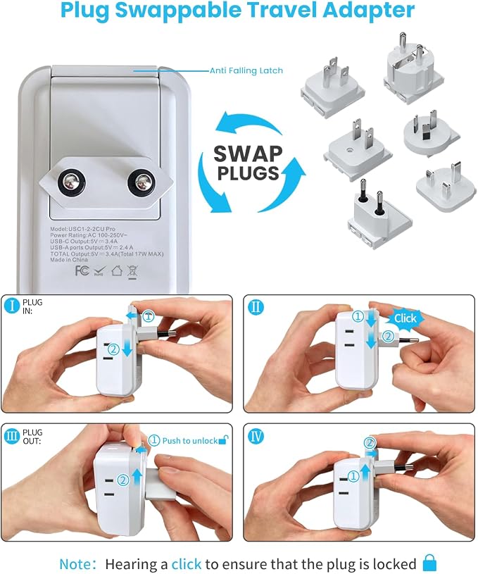 VINTAR Universal Travel Adapter Kit, International Power Adapter - Image 3